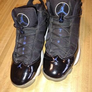Michael Jordan Nike Air Jordan 6 Rings 'Space Jam' Black Patent Leather Sz 9.5